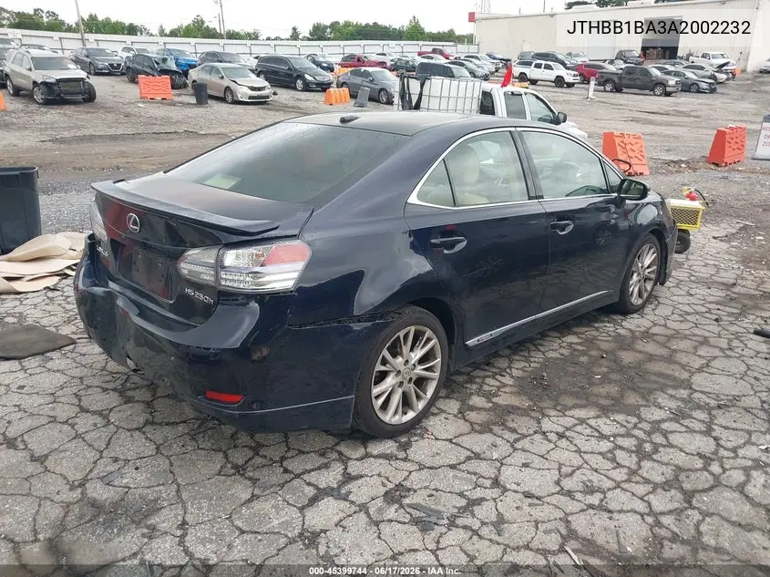 2010 Lexus Hs 250H Premium VIN: JTHBB1BA3A2002232 Lot: 45399744