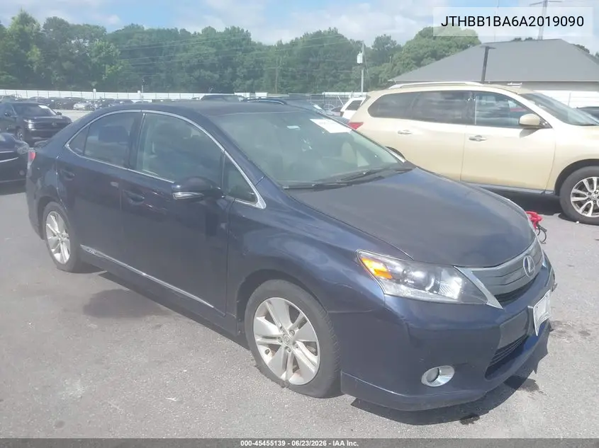 2010 Lexus Hs 250H VIN: JTHBB1BA6A2019090 Lot: 45455139