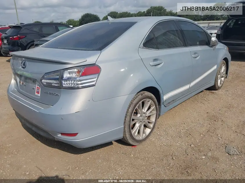 2010 Lexus Hs 250H Premium VIN: JTHBB1BA5A2006217 Lot: 45473716