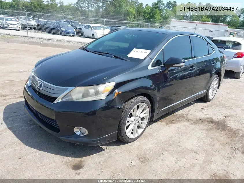 2010 Lexus Hs 250H Premium VIN: JTHBB1BA9A2034487 Lot: 45504619