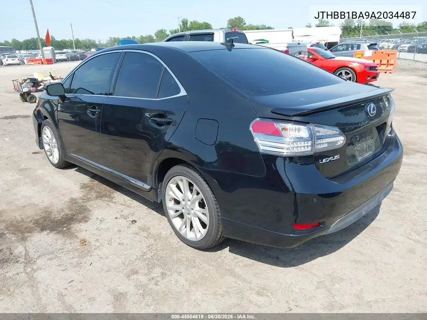 2010 Lexus Hs 250H Premium VIN: JTHBB1BA9A2034487 Lot: 45504619