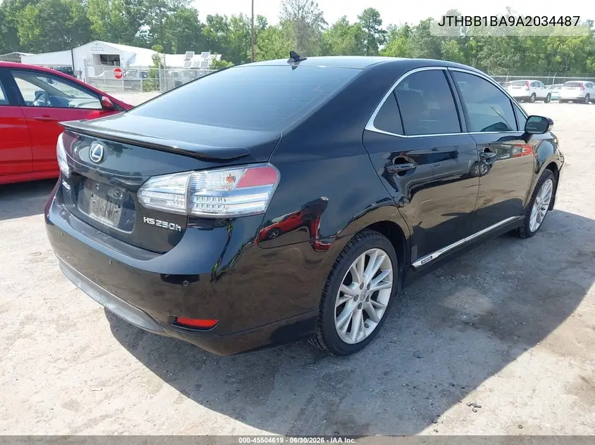 2010 Lexus Hs 250H Premium VIN: JTHBB1BA9A2034487 Lot: 45504619