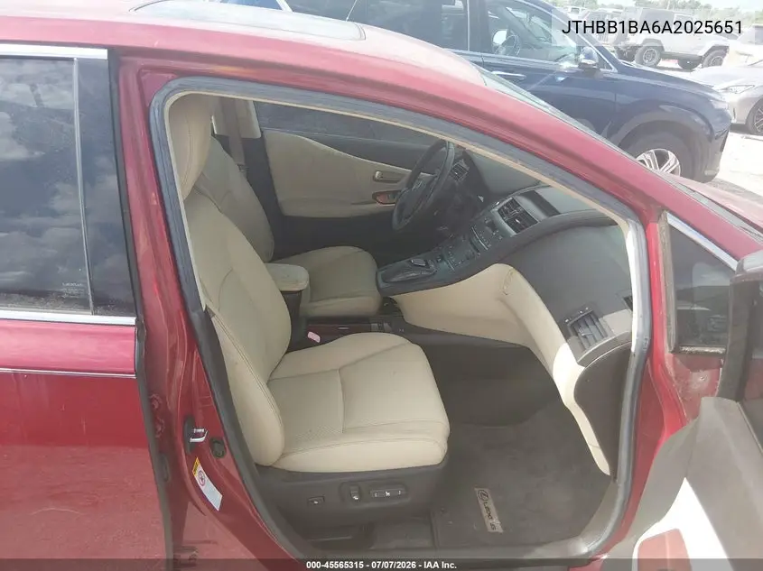 2010 Lexus Hs 250H Premium VIN: JTHBB1BA6A2025651 Lot: 45565315