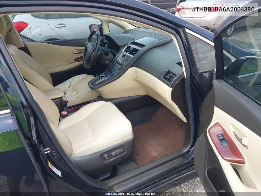 2010 Lexus Hs 250H VIN: JTHBB1BA6A2004380 Lot: 45575801