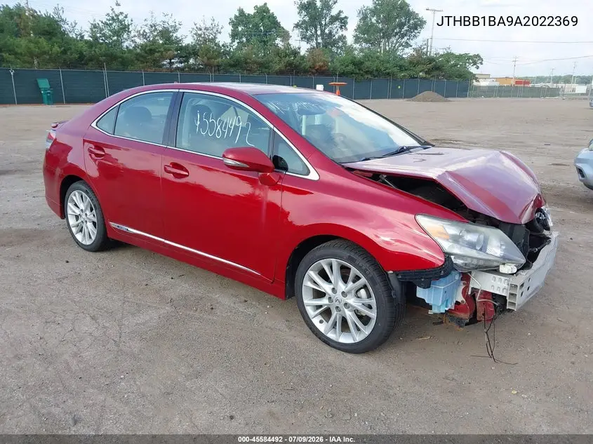 2010 Lexus Hs 250H Premium VIN: JTHBB1BA9A2022369 Lot: 45584492