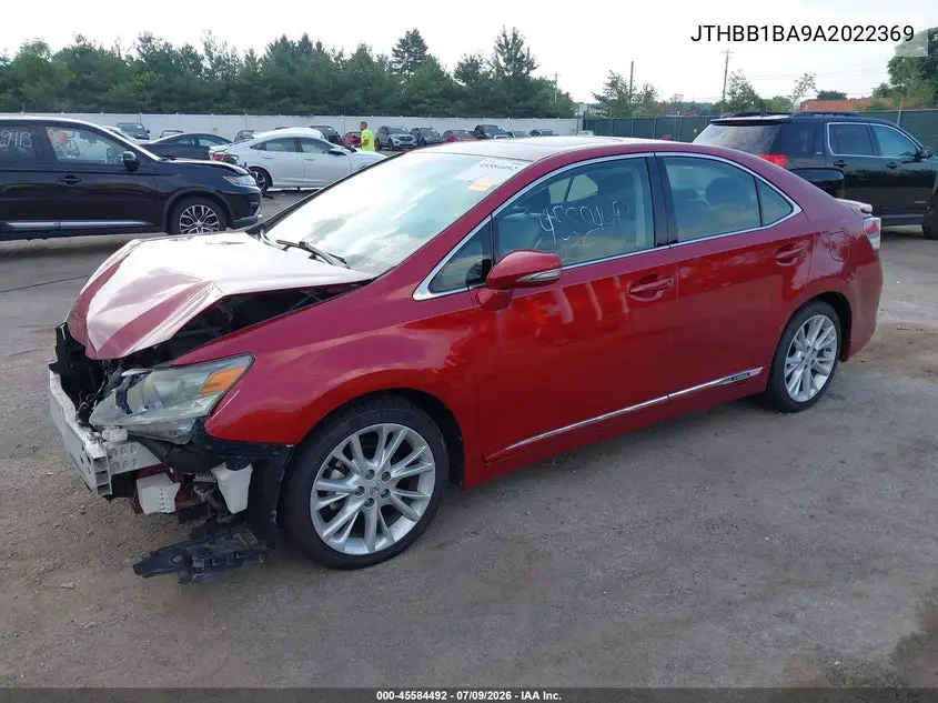 2010 Lexus Hs 250H Premium VIN: JTHBB1BA9A2022369 Lot: 45584492