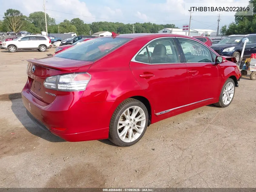 2010 Lexus Hs 250H Premium VIN: JTHBB1BA9A2022369 Lot: 45584492