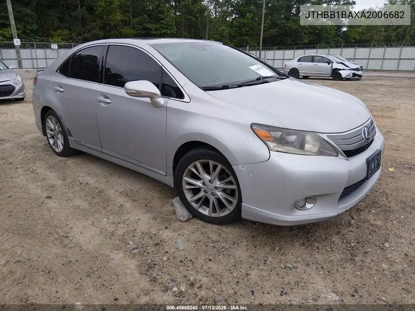 2010 Lexus Hs 250H Premium VIN: JTHBB1BAXA2006682 Lot: 45608240