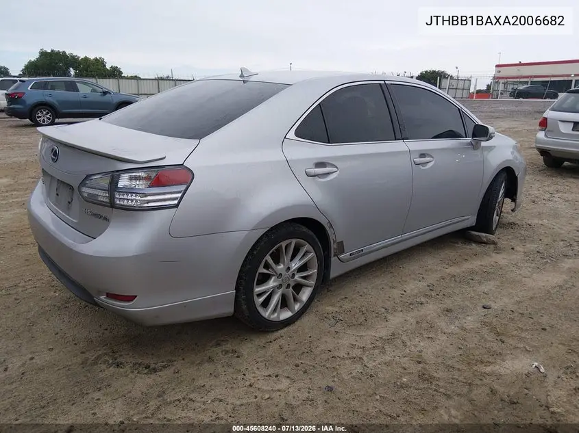 2010 Lexus Hs 250H Premium VIN: JTHBB1BAXA2006682 Lot: 45608240