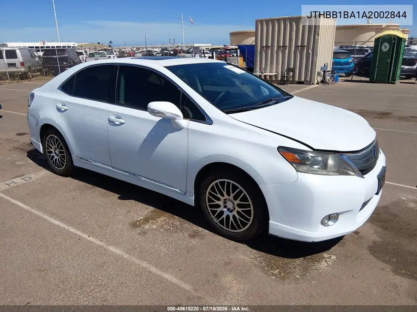 2010 Lexus Hs 250H Premium VIN: JTHBB1BA1A2002844 Lot: 45615220