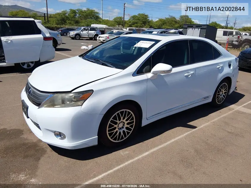 2010 Lexus Hs 250H Premium VIN: JTHBB1BA1A2002844 Lot: 45615220