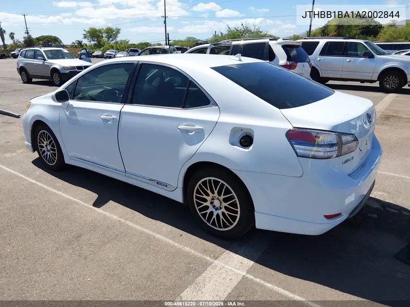 2010 Lexus Hs 250H Premium VIN: JTHBB1BA1A2002844 Lot: 45615220