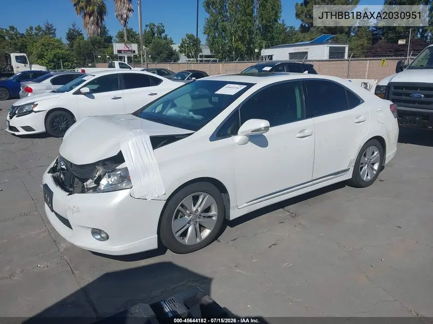 2010 Lexus Hs 250H VIN: JTHBB1BAXA2030951 Lot: 45644182