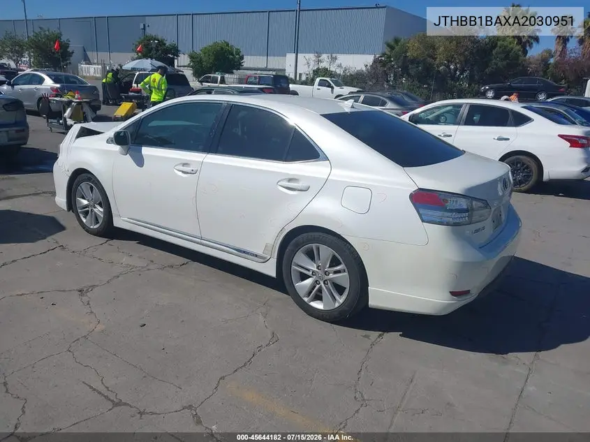 2010 Lexus Hs 250H VIN: JTHBB1BAXA2030951 Lot: 45644182
