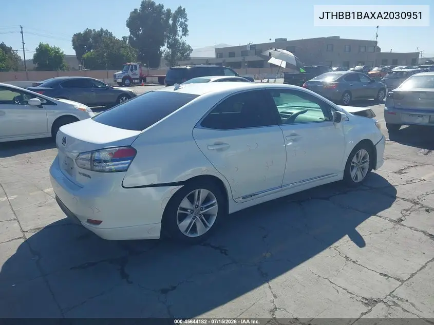 2010 Lexus Hs 250H VIN: JTHBB1BAXA2030951 Lot: 45644182