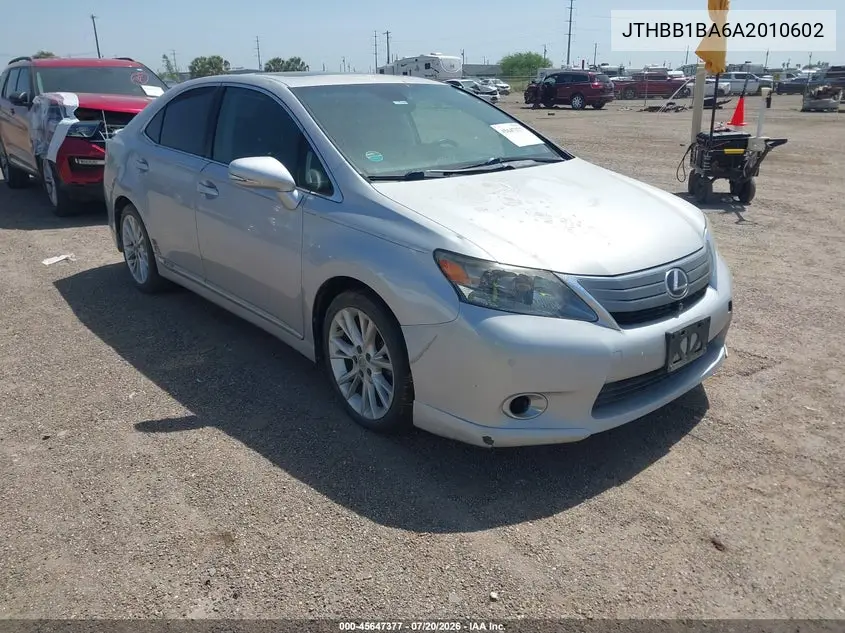 2010 Lexus Hs 250H Premium VIN: JTHBB1BA6A2010602 Lot: 45647377