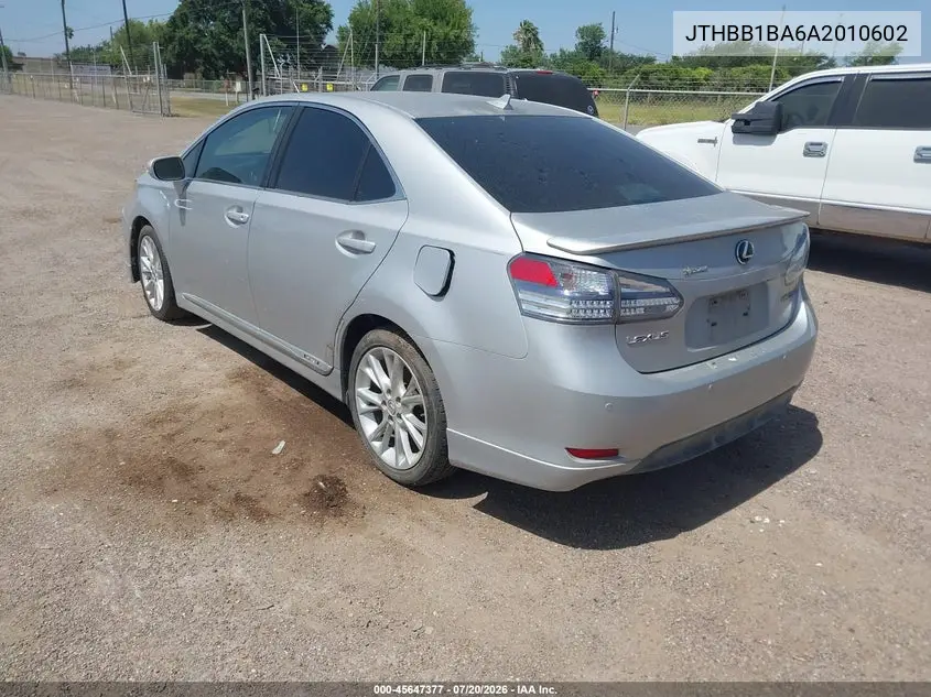 2010 Lexus Hs 250H Premium VIN: JTHBB1BA6A2010602 Lot: 45647377