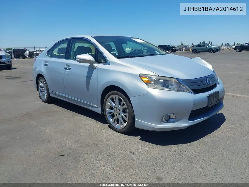 2010 Lexus Hs 250H Premium VIN: JTHBB1BA7A2014612 Lot: 45648606