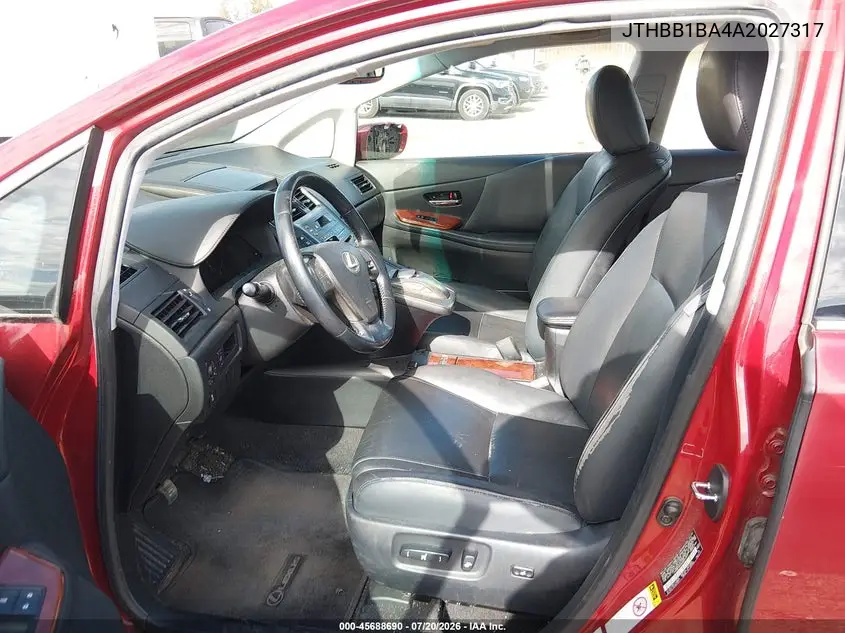2010 Lexus Hs 250H VIN: JTHBB1BA4A2027317 Lot: 45688690