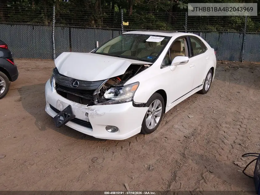2011 Lexus Hs 250H VIN: JTHBB1BA4B2043969 Lot: 45615191