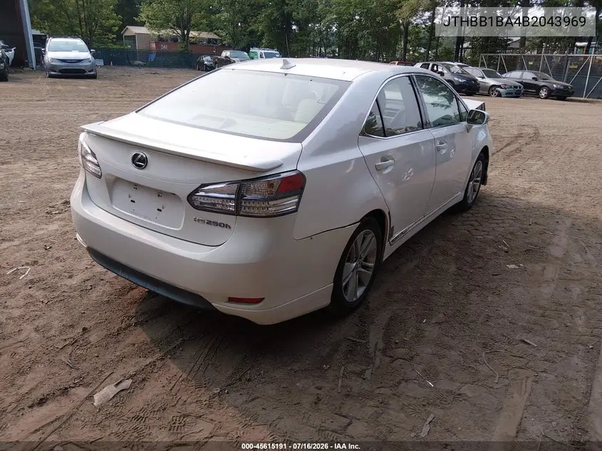 2011 Lexus Hs 250H VIN: JTHBB1BA4B2043969 Lot: 45615191