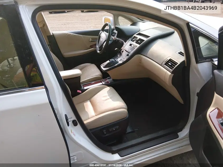 2011 Lexus Hs 250H VIN: JTHBB1BA4B2043969 Lot: 45615191