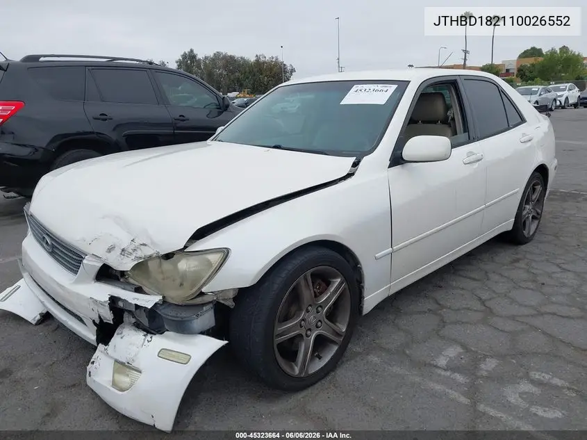 2001 Lexus Is 300 VIN: JTHBD182110026552 Lot: 45323664
