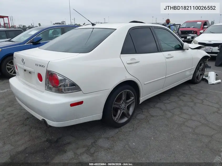 2001 Lexus Is 300 VIN: JTHBD182110026552 Lot: 45323664