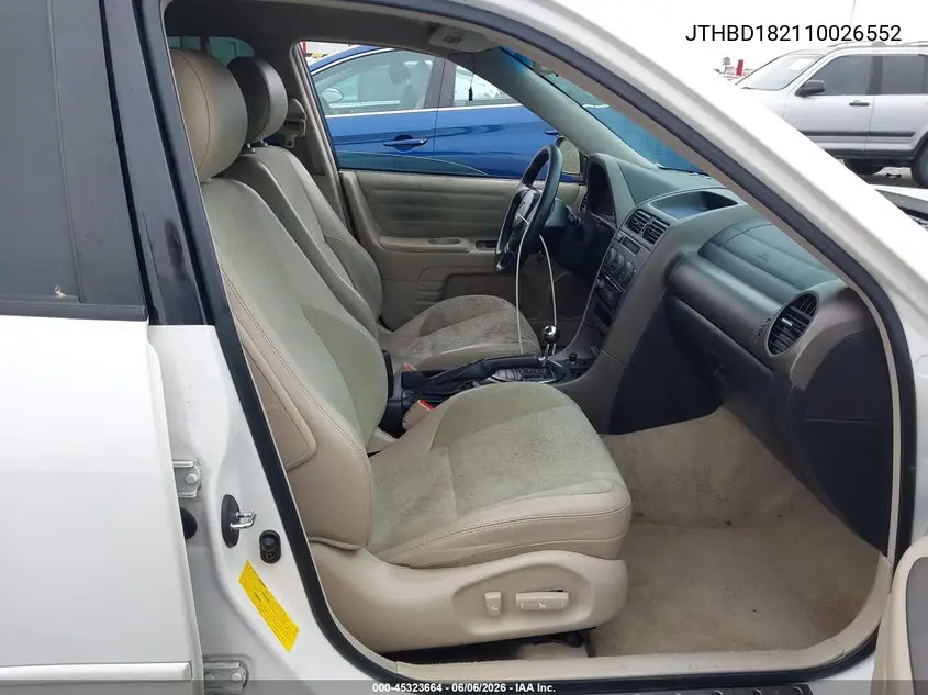 2001 Lexus Is 300 VIN: JTHBD182110026552 Lot: 45323664