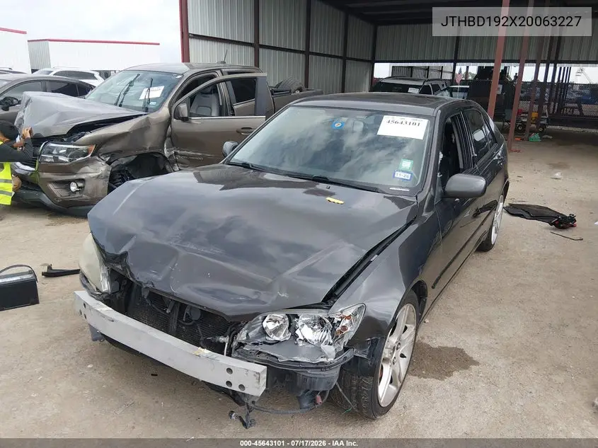 2002 Lexus Is 300 VIN: JTHBD192X20063227 Lot: 45643101