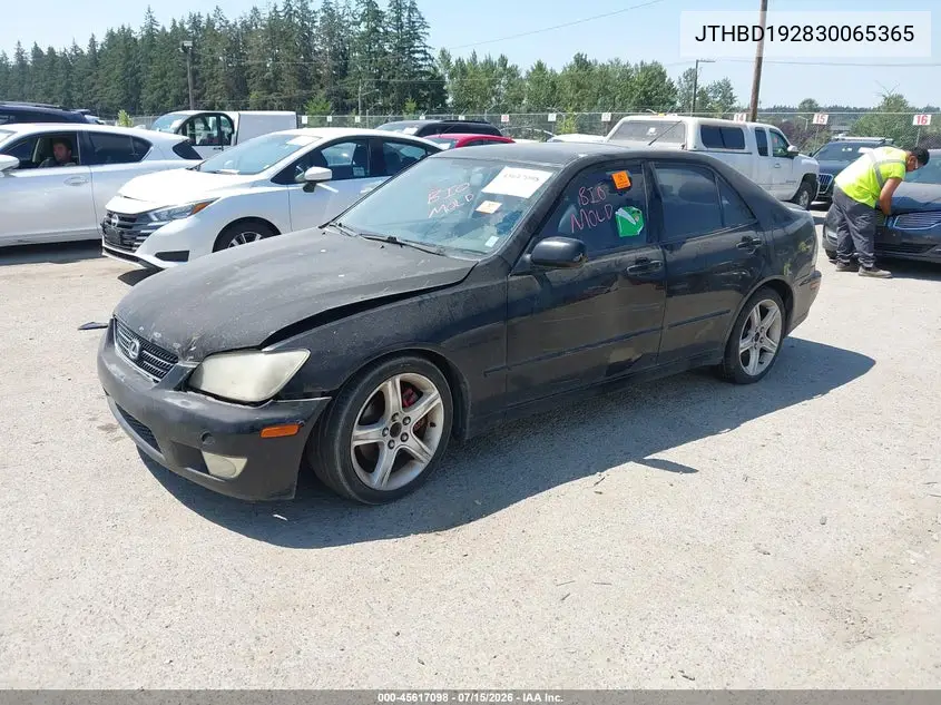 2003 Lexus Is 300 VIN: JTHBD192830065365 Lot: 45617098