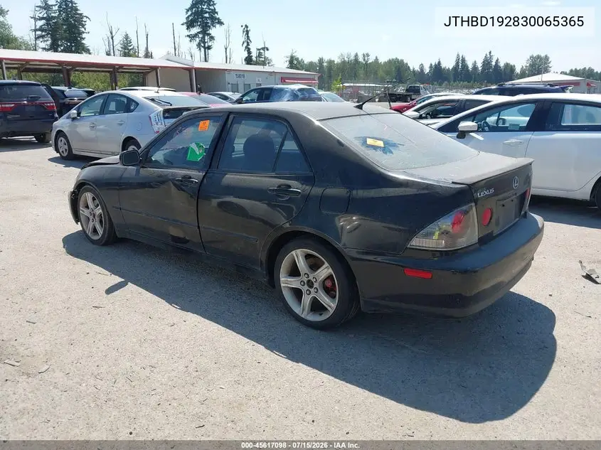 2003 Lexus Is 300 VIN: JTHBD192830065365 Lot: 45617098