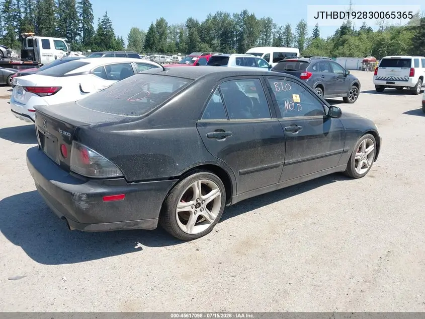 2003 Lexus Is 300 VIN: JTHBD192830065365 Lot: 45617098