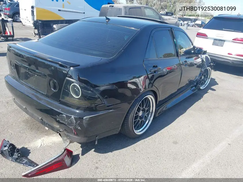 2003 Lexus Is 300 VIN: JTHBD192530081099 Lot: 45630973