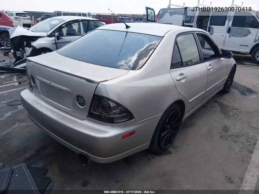 2003 Lexus Is 300 Base W/5-Speed Manual VIN: JTHBD192630070418 Lot: 45661210