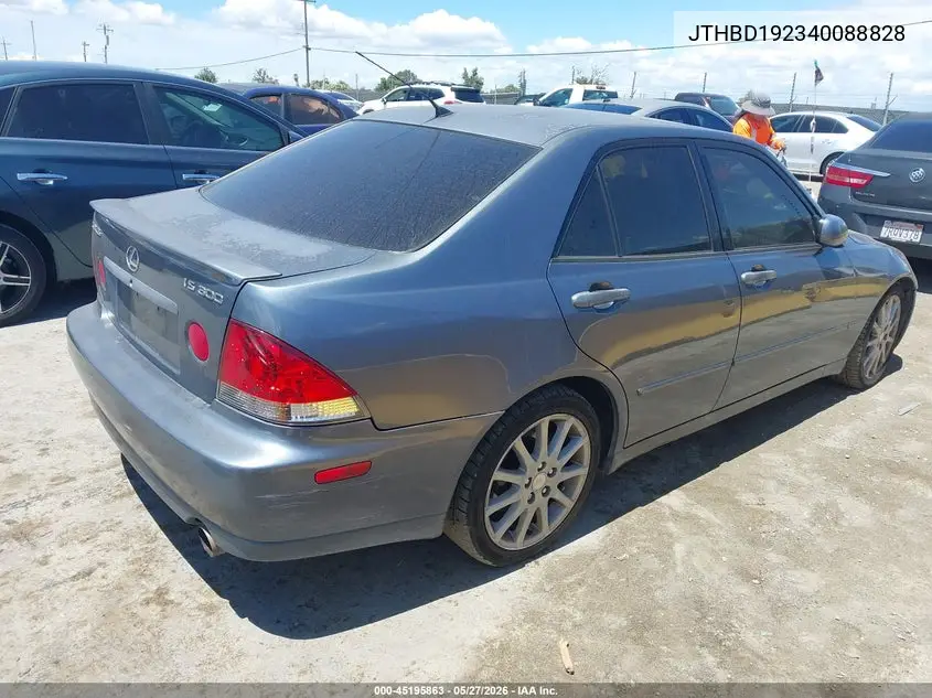 2004 Lexus Is 300 VIN: JTHBD192340088828 Lot: 45195863