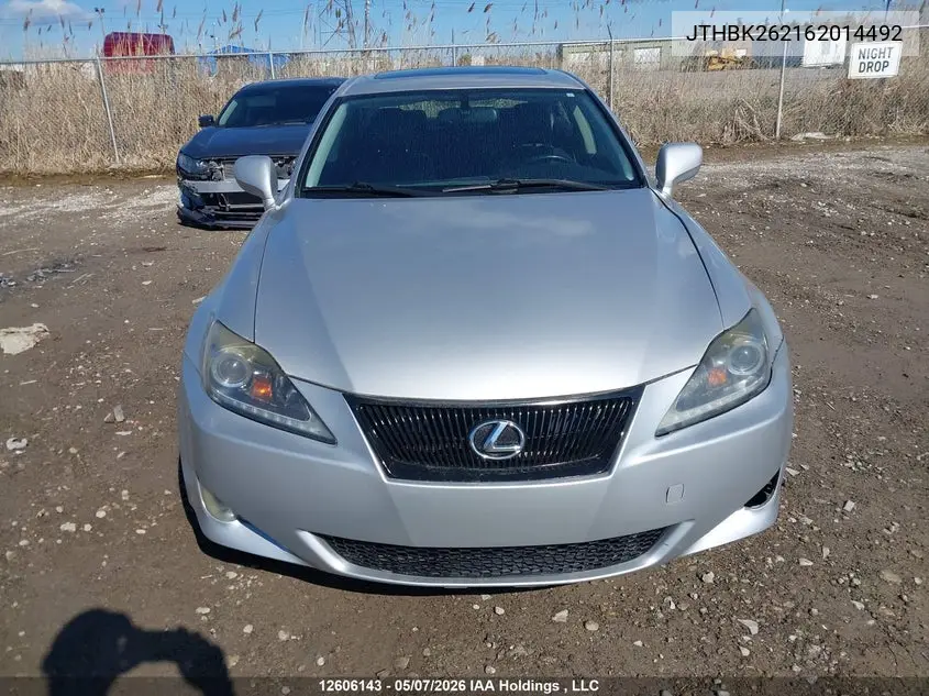 JTHBK262162014492 2006 Lexus Is 250