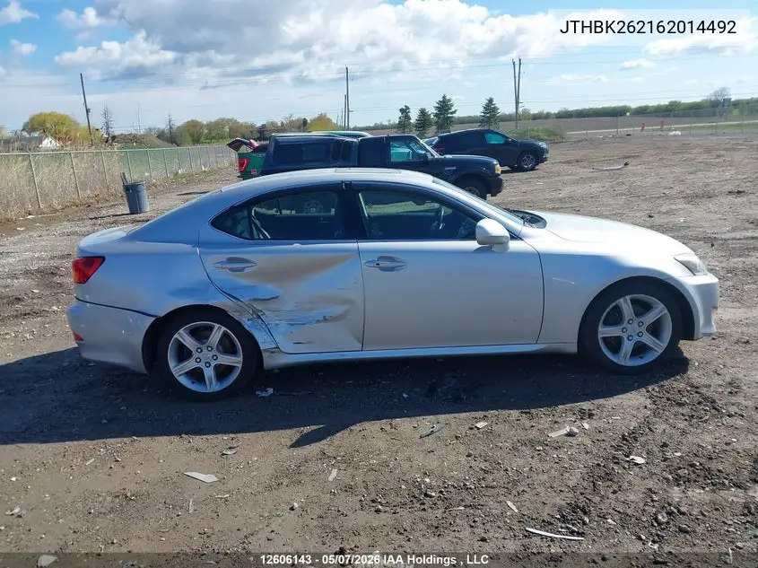 JTHBK262162014492 2006 Lexus Is 250