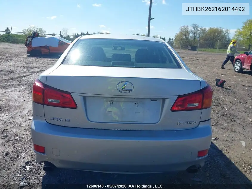 JTHBK262162014492 2006 Lexus Is 250