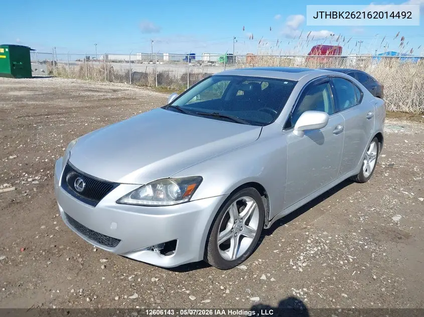 JTHBK262162014492 2006 Lexus Is 250