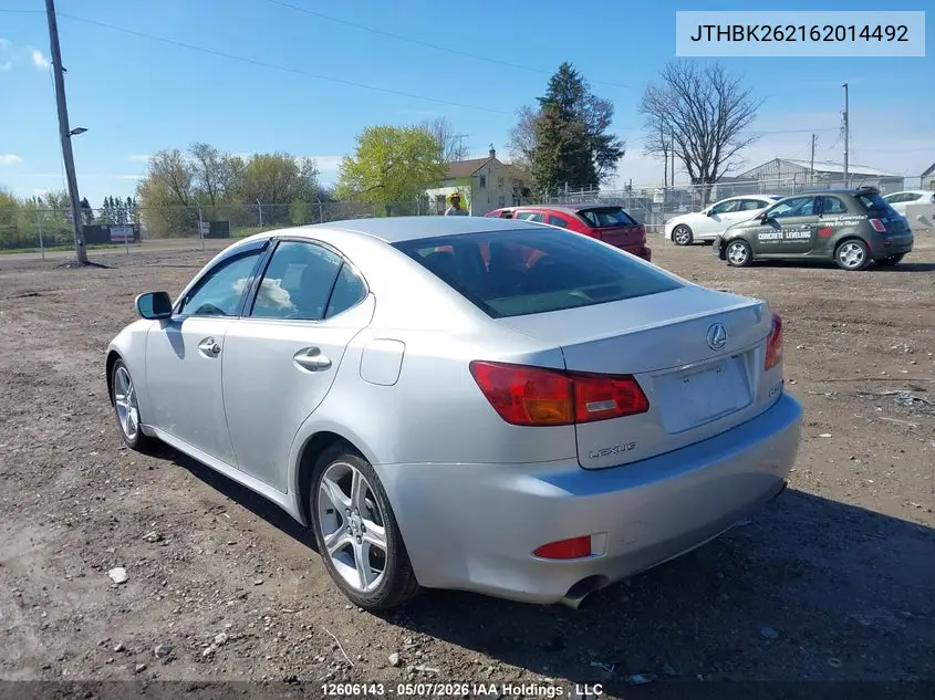 JTHBK262162014492 2006 Lexus Is 250