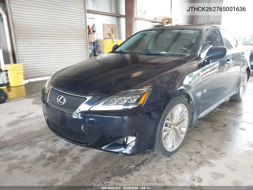 2006 Lexus Is 250 VIN: JTHCK262765001636 Lot: 45251870