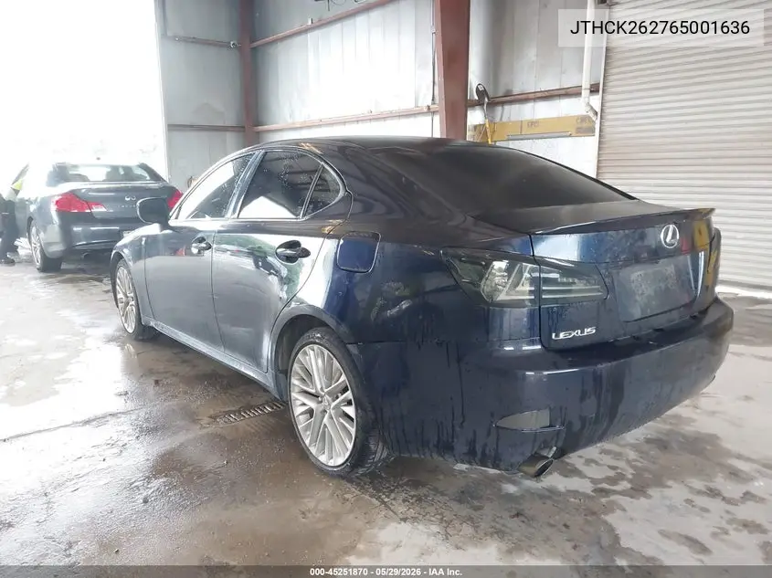 2006 Lexus Is 250 VIN: JTHCK262765001636 Lot: 45251870