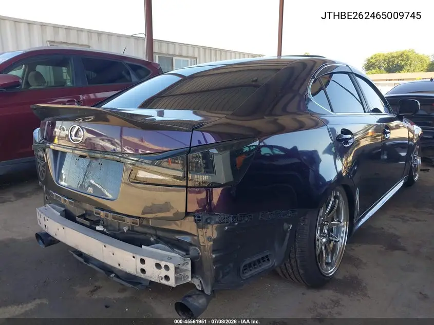 2006 Lexus Is 350 VIN: JTHBE262465009745 Lot: 45561951