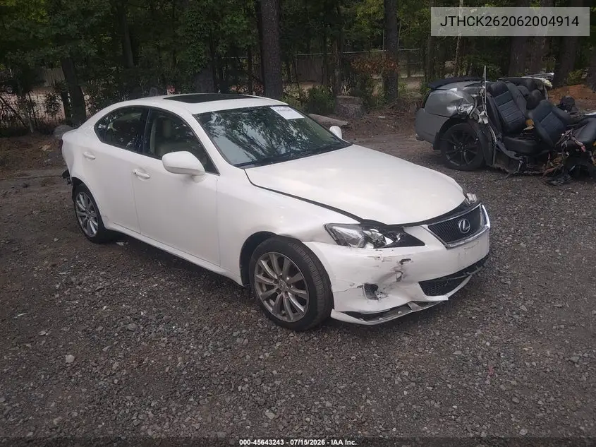 2006 Lexus Is 250 VIN: JTHCK262062004914 Lot: 45643243