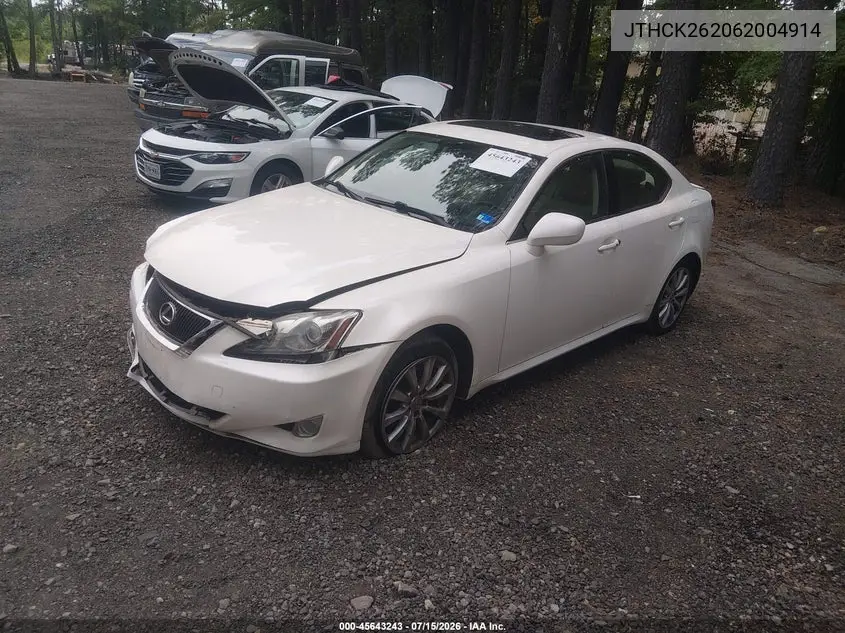 2006 Lexus Is 250 VIN: JTHCK262062004914 Lot: 45643243
