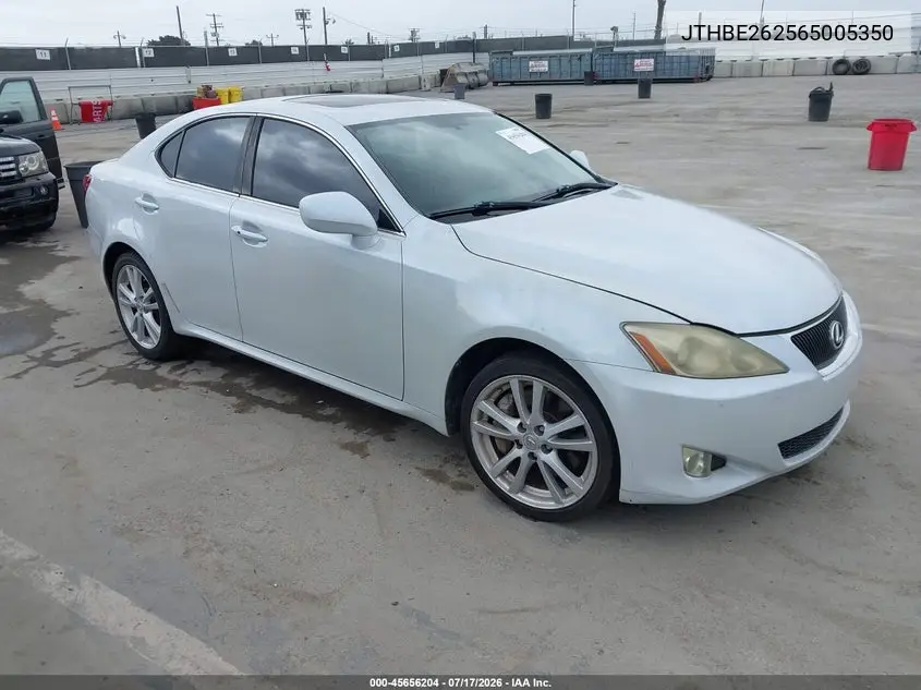 2006 Lexus Is 350 VIN: JTHBE262565005350 Lot: 45656204