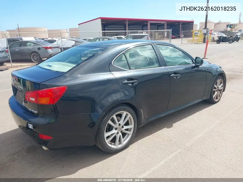 2006 Lexus Is VIN: JTHDK262162018235 Lot: 45656279