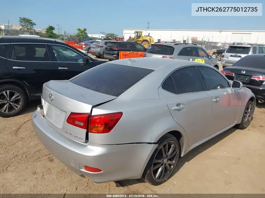 2007 Lexus Is 250 VIN: JTHCK262775012735 Lot: 45602874