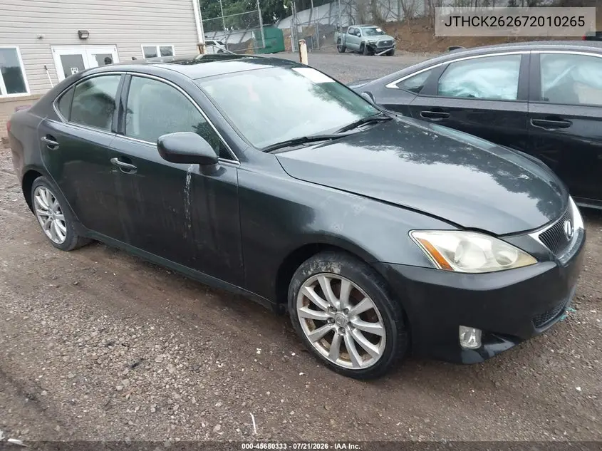 2007 Lexus Is 250 VIN: JTHCK262672010265 Lot: 45680333